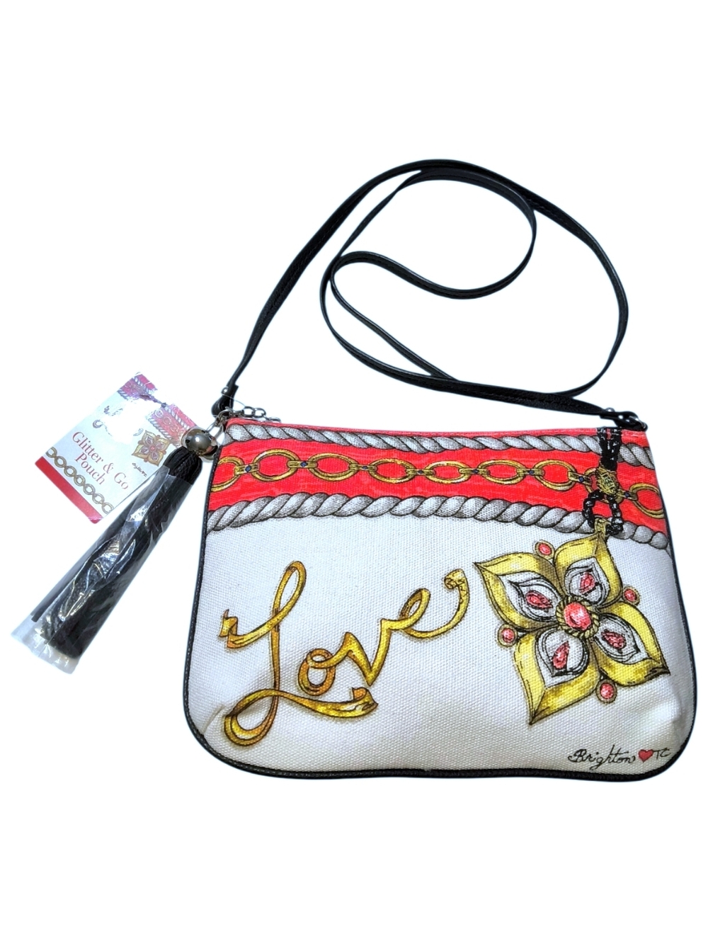 Brighton Glitter and Go Crossbody Bag with Tassel Charm NWT Holiday Party